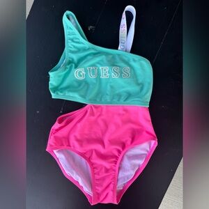 Guess Kids Aqua and Pink Swimsuit
